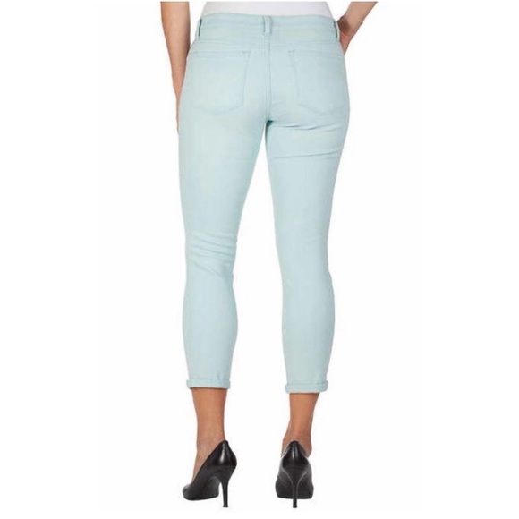 Jessica Simpson Rolled Cropped Skinny Jeans in Canal Blue - Picture 3 of 8
